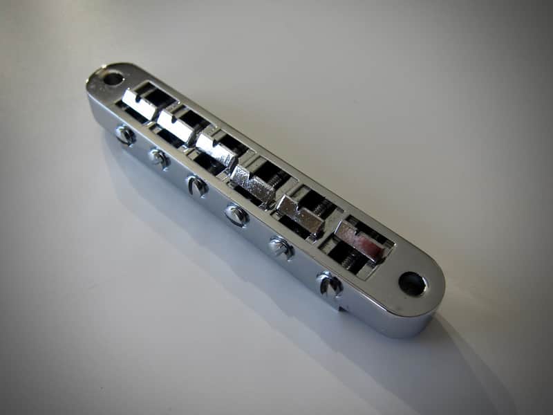 Gibson Tune-O-Matic Bridge Nashville Style Authentic Vintage Part Circa 1975-1982 Chrome image 1