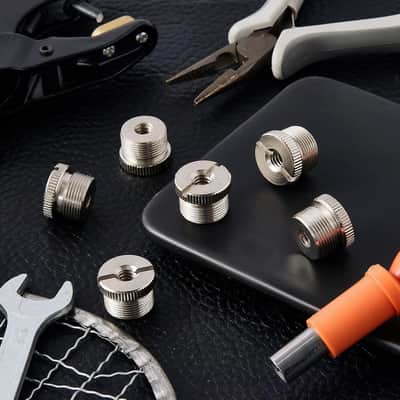 6 Pieces Mic Stand Adapter 5/8 Inch Male to 1/4 Inch Female Mic Screw Thread Adapter for Tripod Microphone Stands Mount to Camera Tripod, Silver image 5