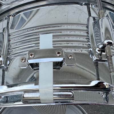 Ludwig Chrome Snare Drum 6.5 x 14" Vintage 80's Black & White Badge with Tuxedo Bag image 5
