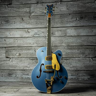 Gretsch Pro Falcon Hollow Body with String-Thru Bigsby and Gold Hardware - Ebony Fingerboard, Cerulean Smoke image 3
