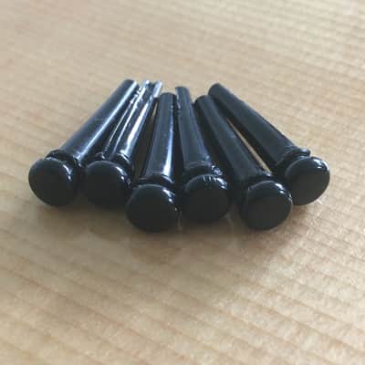 Vintage Style Martin Natural Guitar Bridge 6 Pins KOA Acoustic Gloss Black Dots image 3