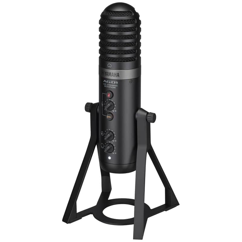 Yamaha AG01 Live Streaming USB Microphone with Mixer, Black image 1