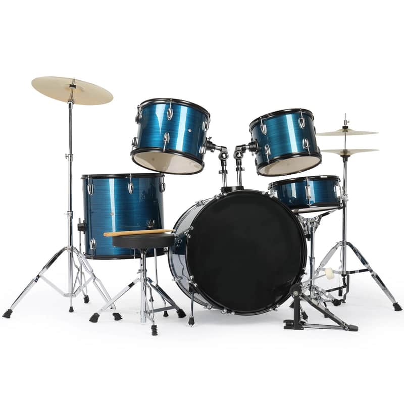 New Ktaxon 5-Piece Drum Set With 22" Bass Drum, Floor Tom, 2 Toms With Snare Drum image 1