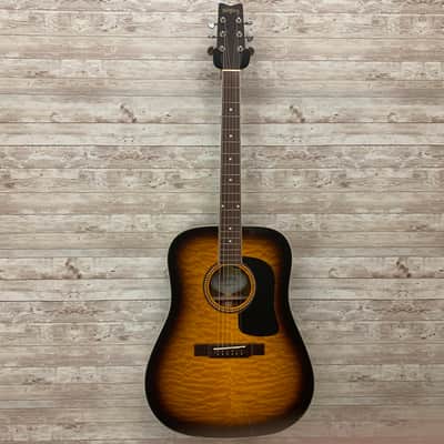 Used Washburn D-10QSB Acoustic Guitar Tobacco Sunburst image 2