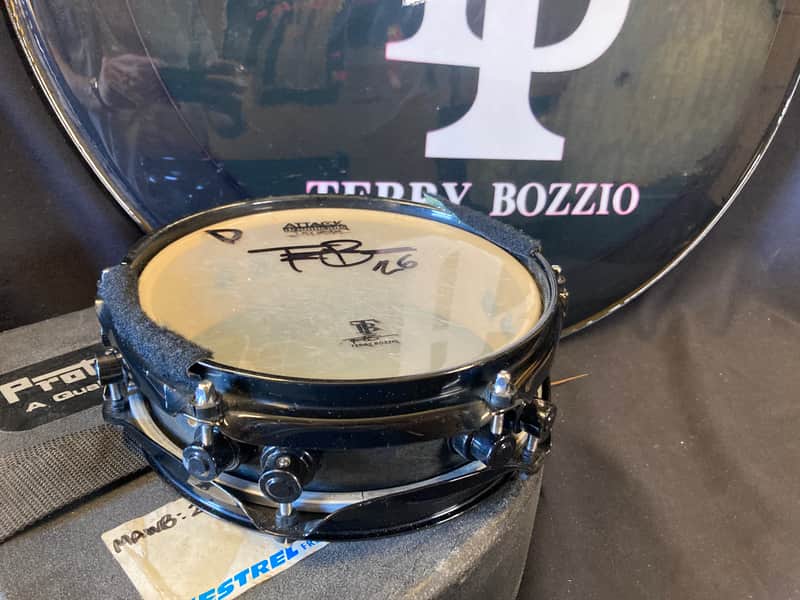 Terry Bozzio's DW - 2.5x8" Collector's Series All-Maple Piccolo Tom 2000's - Transparent Dark Walnut Satin Oil "D" Autographed image 1