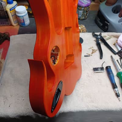 KNE Steve Vai Flame Body 2022 Yellow/ Orange Dye. FINAL PRICE DROP, Doesnt sell, I ll build another guitar. image 9
