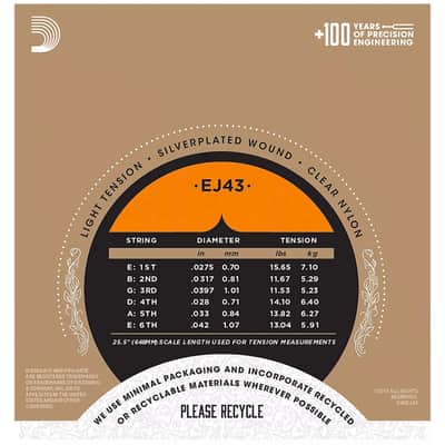 D'Addario EJ43 Light Tension Nylon Pro-Arte Classical Guitar Strings 02-42 image 3