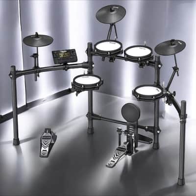 Nux DM-210 Electronic Drum Kit – Mesh Heads, Quiet Practice, Compact All-in-One Set image 1