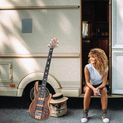 Winzz 4-String Through-Body Okoume Body with Walnut Bass Guitar image 2