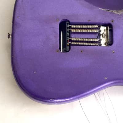 Lefty Vintage Fender “Super Heavy Relic” Hendrix Strat Solid Guitar Body Custom Purple Metallic 4.8 lb Alder image 6