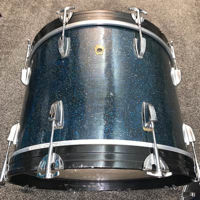 Ludwig No. 987 "Super Beat" Outfit 9x13 / 16x16 / 14x20" Drum Set with Keystone Badges - Blue Sparkle image 2