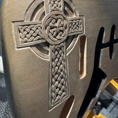 Strat body carved by McMahon Artistry Infinity Cross - Nitrocellulose image 4