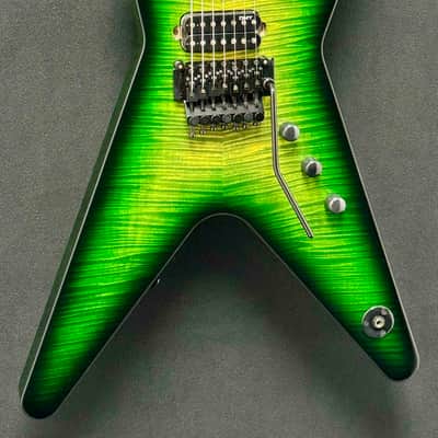 Dean Guitars - USA - Custom Shop - ML - 7 String - Emerald Burst Flame Maple Top - Reverse 7 Inline Head Stock - Floyd Rose - DMT 7 Nostalgia and Baker Act  Pickups - Black Hardware - w/OHSC - Call for Best Price !!! image 1