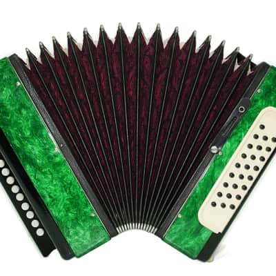 Tulskaya Garmon Melodiya Button Accordion made in Tula Russia, Vintage Folk Musical Instrument, Soviet Garmoshka, 2638 image 3