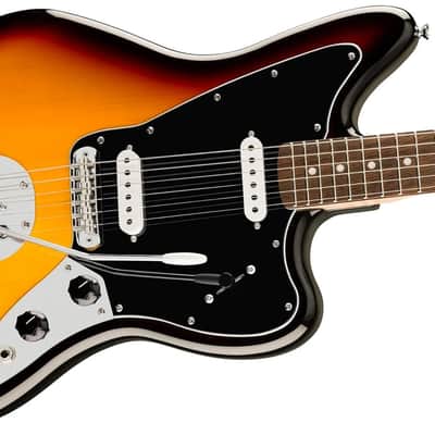 Squier Affinity Series Jaguar, Laurel Fingerboard, Black Pickguard, 3-Color Sunburst image 3
