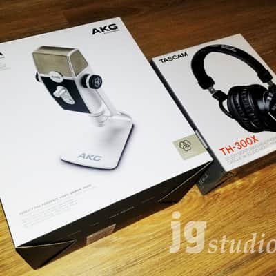 AKG Lyra Ultra- HD Multimode USB Microphone and Tascam TH-300X Headphone Podcasting Bundle...NEW! image 2
