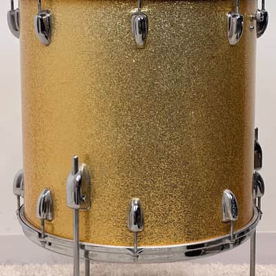 Slingerland 22/22/12/13/16/5.5x14" VIDEO Vintage 60's Drum Set - Gold Sparkle image 22