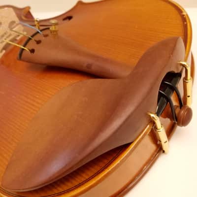 One 1Piece Back! Violin Size 4/4 Luthier+Knilling Case+Bow*Wood Chin-Rest+Tuners image 2