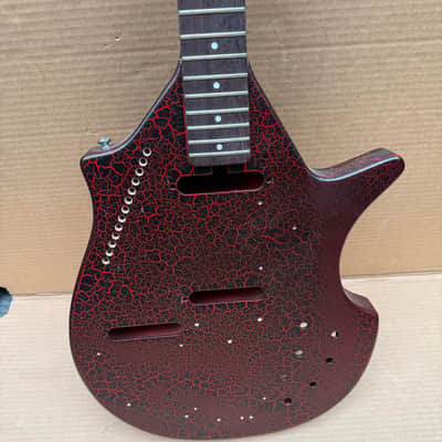Danelectro Sitar coral sitar guitar red only body and neck image 1