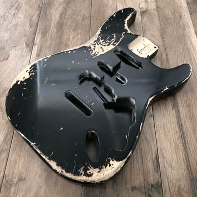 FRANCHIN Mercury guitar body Heavy Relic Aged Black 100% Nitro Lacquer HSS Poplar Stratocaster-Strat-S-Style Made in Italy - Stock piece #23450926 image 3