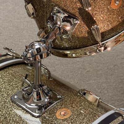 Slingerland 12/14/20 Radio King 3-ply Drum Set - Gold Glass Glitter with Repro Set-o-Matic Tom Holder image 7