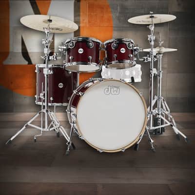 DW Design Series 4-Piece 22" Bass Drum Maple Shell Pack - Cherry Stain w/Chrome Hardware image 1