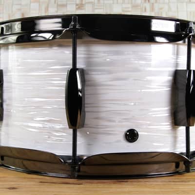 Click Custom 10ply Maple 6x12 Snare Drum White Ripple Finish image 3
