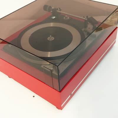 Dual 1209 Idler Drive Turntable - Serviced & Lubricated - Custom Red Plinth - w/ Shure M71 & Dual TVV46 Preamp image 6