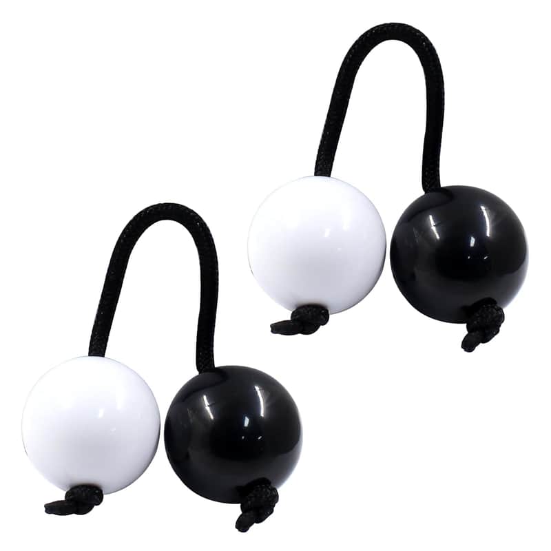 2 Pair Aslatuas Rhythmic Ball Kashaka Shaker, Hand Percussion Instruments African Shaker Rattle Asalato Shaker For Adults Teenagers Beginners, Black & White image 1