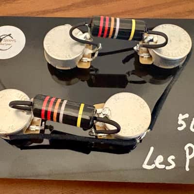 Gibson Les Paul 50s style wiring harness with new Bumblebee 0.022uF paper in oil capacitors and split long shaft pots image 1