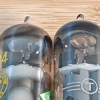 Extremely rare 50's TUNGSRAM el84 6bq DISC FOIL GETTER matched pair WELDED PLATE great Mullard alternative for Vox ac30 Marshall Orange image 9