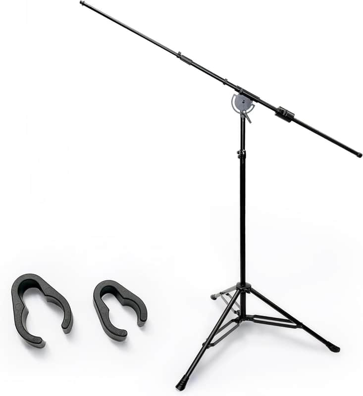 Heavy Duty Microphone Boom Stand with Weighted Tripod Base | 80.5-inch Height Overhead Mic Stand | 65.5-Inch Boom Arm Stand | Shotgun Video Mic Stand | All Metal Construction image 1