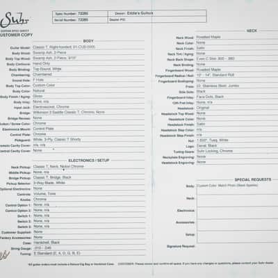 2023 - Suhr Eddie's Guitars Exclusive Custom Classic T Roasted - Black Sparkle image 21