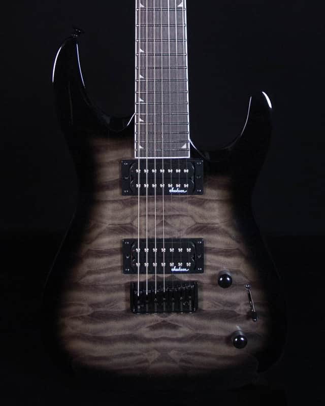 Jackson JS Dinky Arch Top JS22Q-7 DKA HT, Amaranth FB, Transparent Black Burst image 1