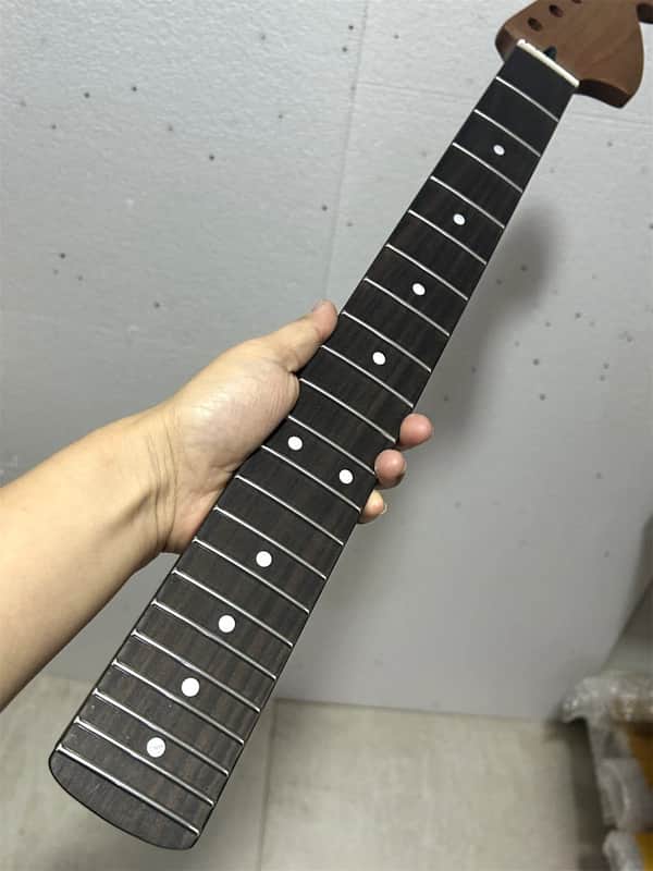 24inch short scale 22 fret Roasted flame Maple guitar neck part ROSEWOOD image 1