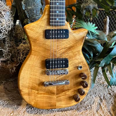Custom Built Ray Gun J5 Obeche / Maple Burl body Maple / Ebony Neck DiMarzio PUs image 2