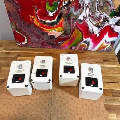 Optimus Pro 7AV White Lot Of 4 Speakers  40-2059 Home Theater Surround Quatropho image 4