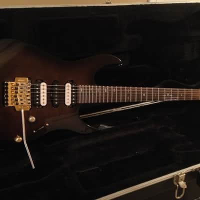 Very Rare Yamaha RGX 821D flamed Brown Burst MIJ factory scalloped neck hardcase was over $1000 new image 6