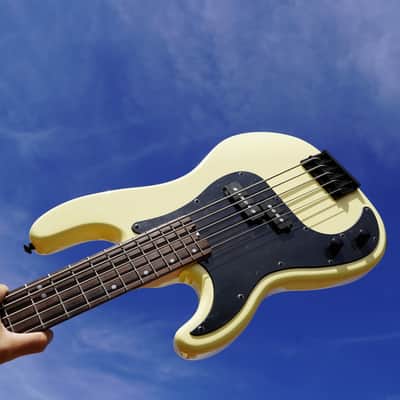 Schecter DIAMOND SERIES P-5 Ivory Left Handed 5-String Electric Bass Guitar image 1