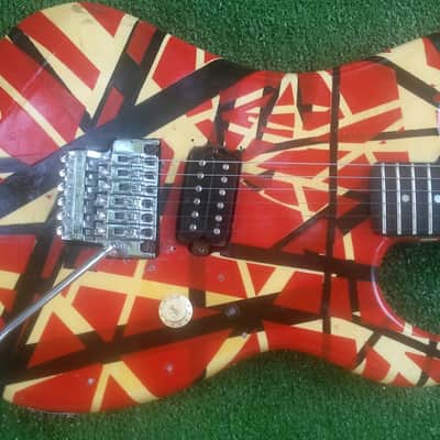 Kramer Vintage 80s EVH Baretta Model Floyd Rose 22 Frets 25.5" Scale Custom Paint 1980s Non Factory But Very Accurate Semi Pro Custom EVH Graphics image 5