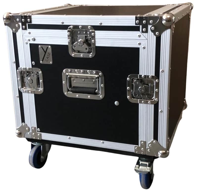 EXTREME YC8UR9M FLIGHT CASE LEGNO 10MM COMBO UNITA RACK 8U MIXER 9U 3 COPERCHI 6 CHIUSURE 2 MANIGLIE image 1