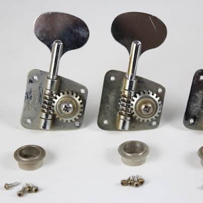 1966 Vintage Fender Jazz Bass LOLLIPOP Chrome Tuners with Bushings & Screws CLEAN 1960's Precision Telecaster image 2