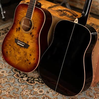 Washburn Deep Forest Burl D Acoustic Guitar - Black Fade (DFBDB) image 8