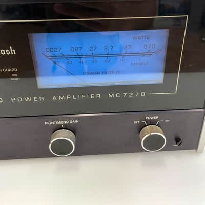 McIntosh MC7270 270-Watt Stereo Solid State Power Amplifier 1986 - 1991 - Black image 3