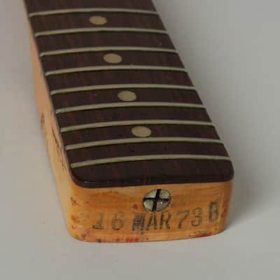 Fender Competition Mustang Solid Body Electric Guitar (1973), ser. #436903, original grey hard shell case. image 14