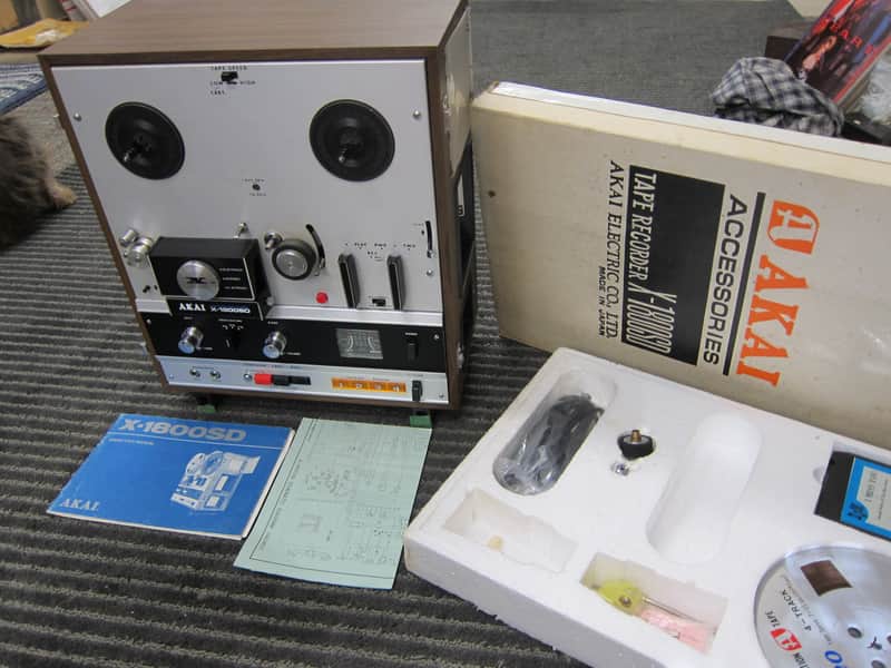 Akai X-1800SD Reel To Reel 8 Track Recorder, Player, Accessories, Restore 1960s Gray/Wood image 1