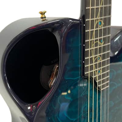 Emerald Guitars X-20 8-String Carbon Fiber Acoustic-Electric in Teal with OHSC image 4
