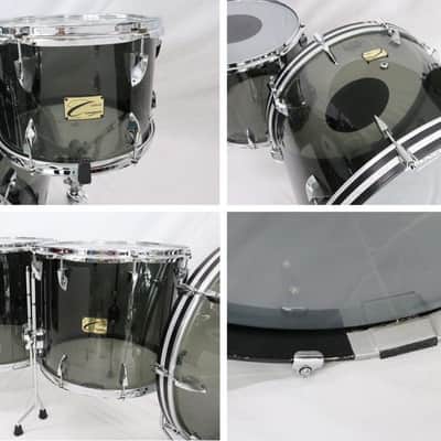 USED CANOPUS Custom Acrylic drum set 24x16BD,13x9TT,16x14,18x16FT signed by Tom Tamada image 2