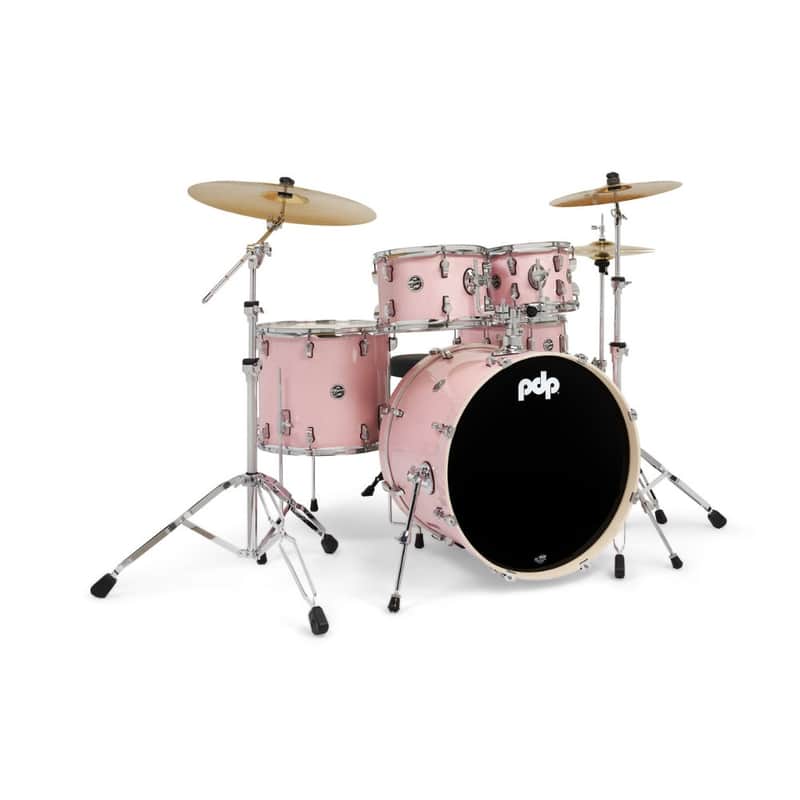 PDP Mainstage 5-Piece Complete Drum Kit with Hardware and Paiste 101 Cymbals (Pale Rose) image 1