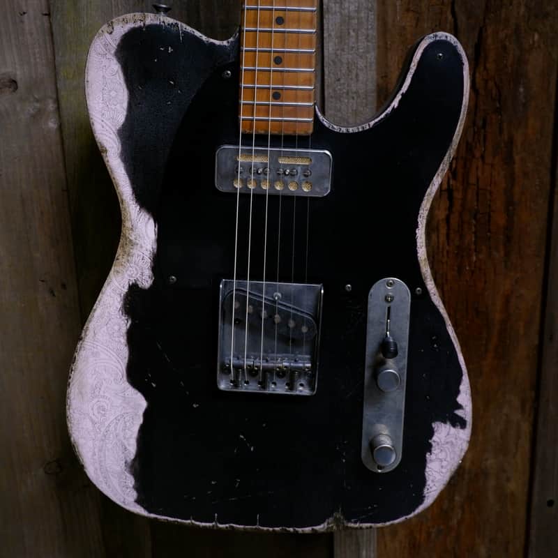 Keith Holland Custom T-ANS #1335 2025 - Black Nitro over Pink with Laser-Etched Paisley with Hard Case image 1